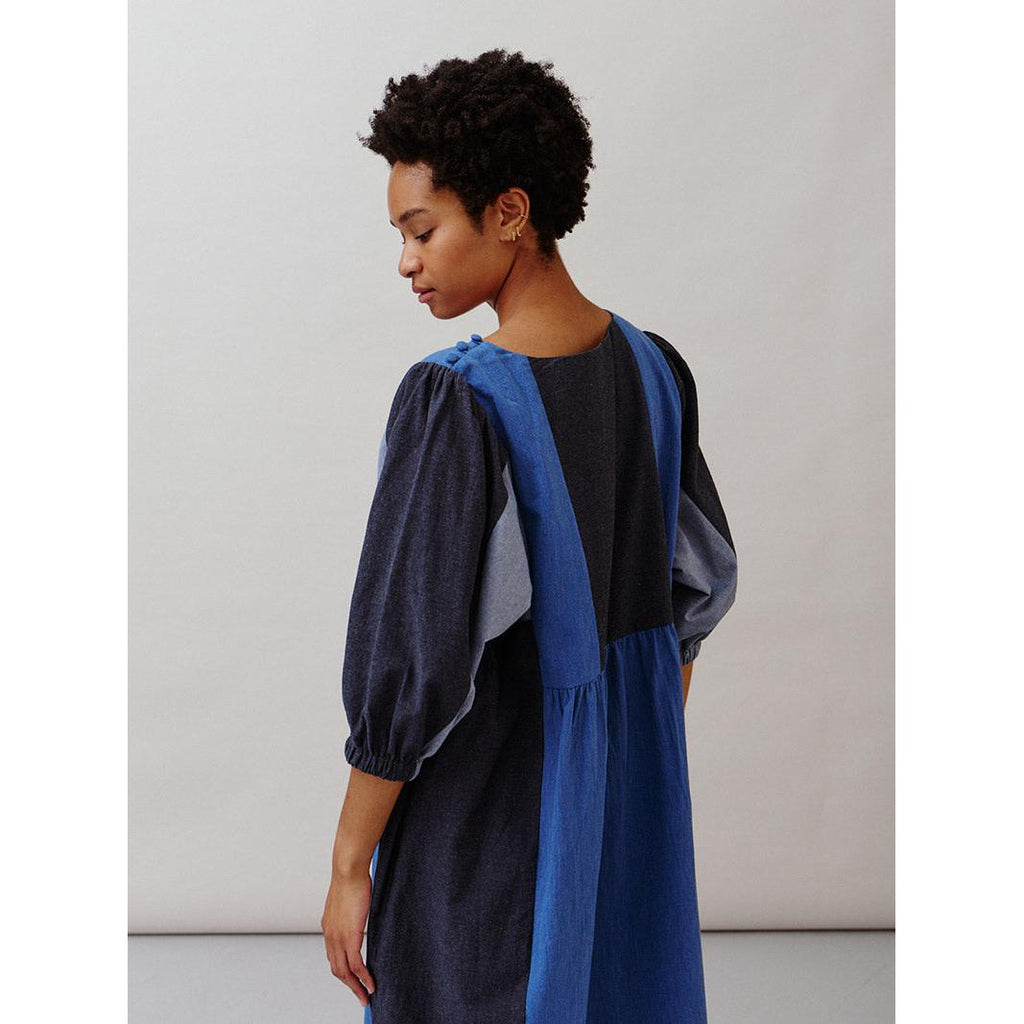 Sideline - Betsy indigo patchwork dress | Scout & Co