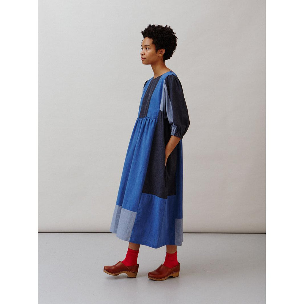 Sideline - Betsy indigo patchwork dress | Scout & Co