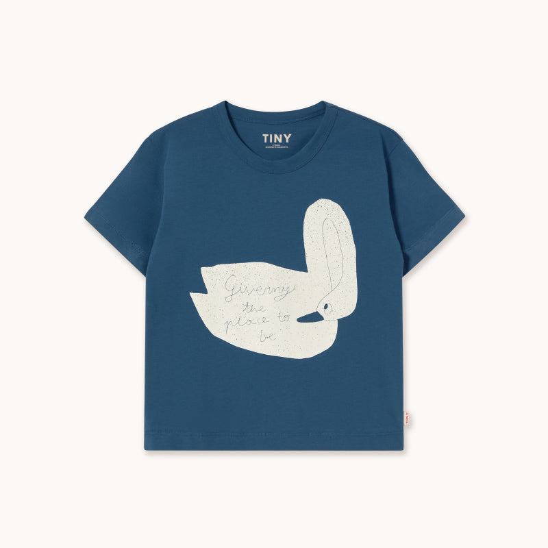 Tiny Cottons - Swan graphic tee - light navy | Scout & Co