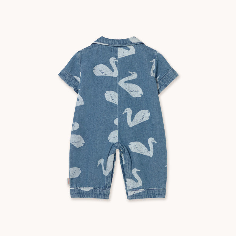 Tiny Cottons - Big Swans denim onepiece - baby | Scout & Co
