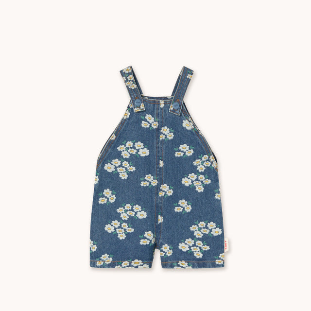 Tiny Cottons - Blossoms denim short dungarees - baby | Scout & Co