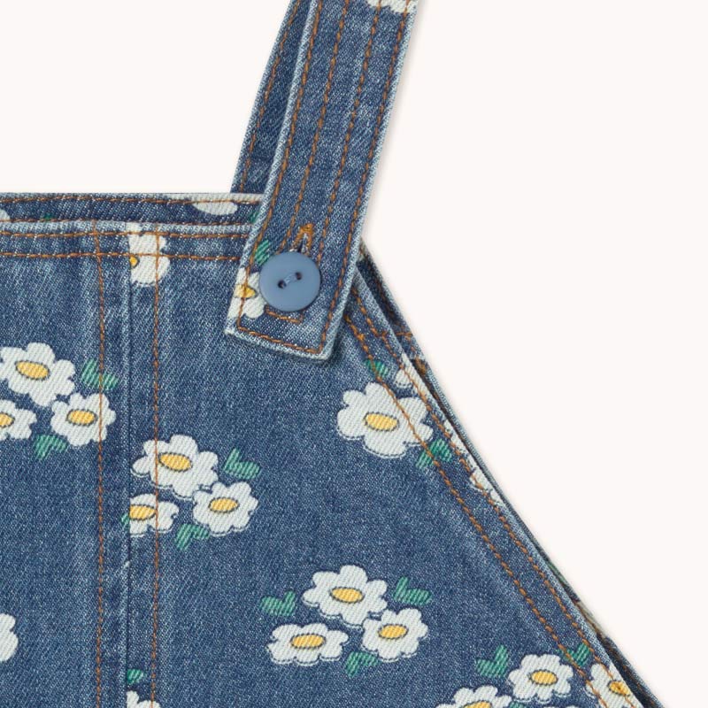 Tiny Cottons - Blossoms denim short dungarees - baby | Scout & Co
