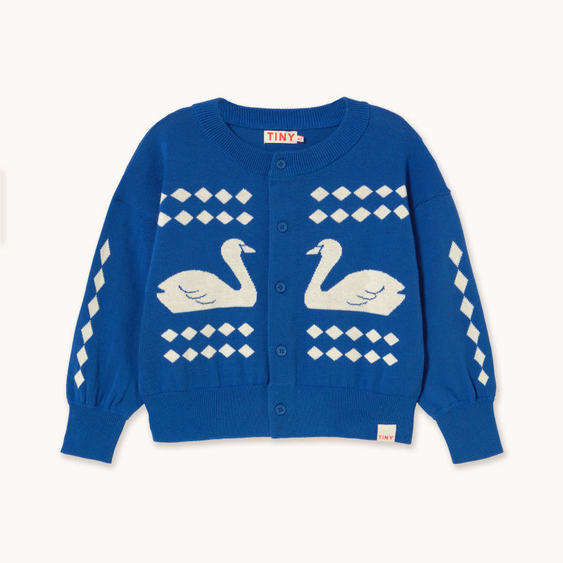 Tiny Cottons - Swans Diamonds cardigan - ultramarine | Scout & Co
