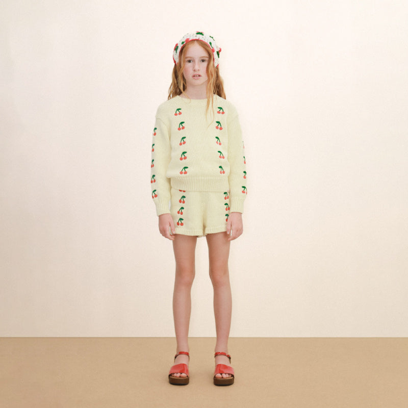 Tiny Cottons - Mini Cherries knitted shorts | Scout & Co