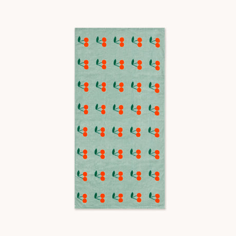 Tiny Cottons - Cherries towel - emerald | Scout & Co