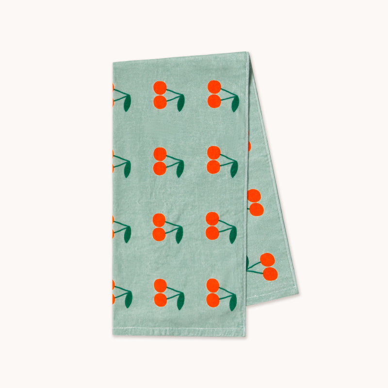 Tiny Cottons - Cherries towel - emerald | Scout & Co