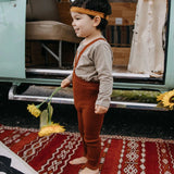 Silly Silas - Hippy Footless cotton tights with braces - Cinnamon | Scout & Co