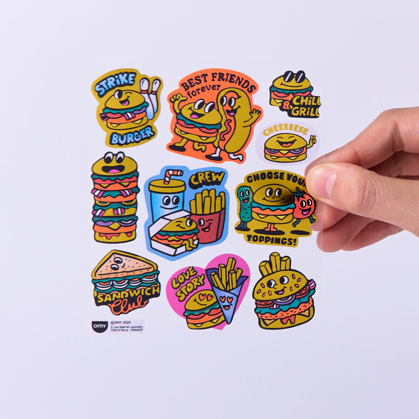OMY - Fabulous Big vinyl stickers - Burger | Scout & Co