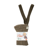 Silly Silas - Special footed cotton tights with braces - Seaweed & Peanut Striped | Scout & Co