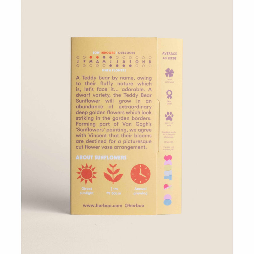 Herboo x Scout & Co exclusive - Sunflower 'Teddy Bear' seeds | Scout & Co