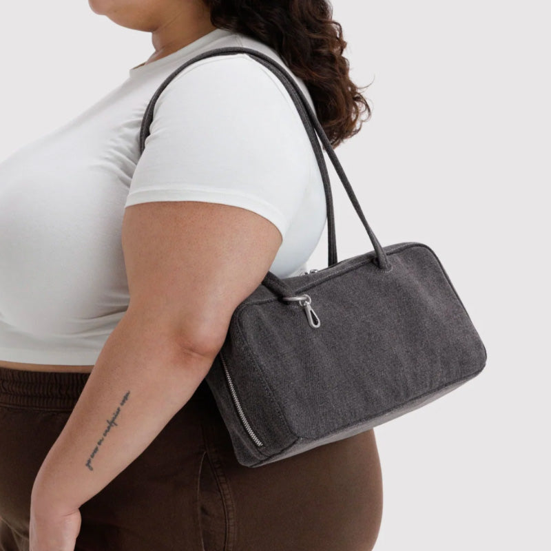 Baggu - Denim Bowler bag - Washed black denim | Scout & Co