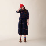 Sideline - Tessa dress - indigo embroidery | Scout & Co