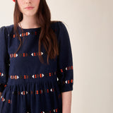 Sideline - Tessa dress - indigo embroidery | Scout & Co