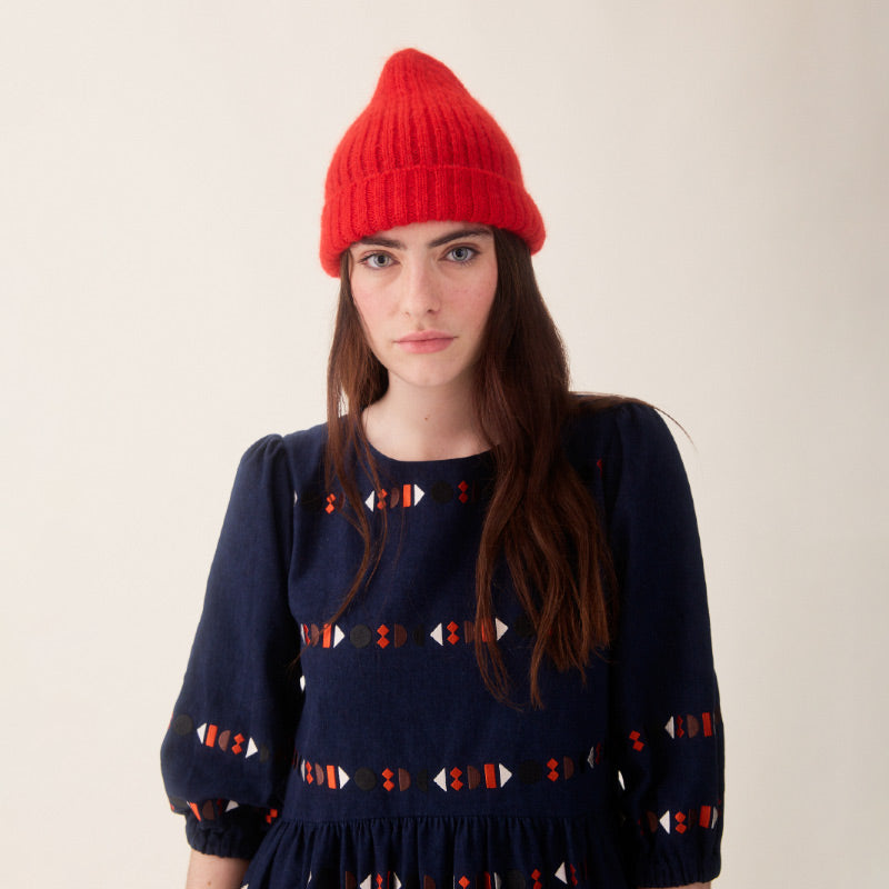 Sideline - Tessa dress - indigo embroidery | Scout & Co