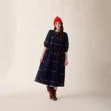 Sideline - Tessa dress - indigo embroidery | Scout & Co