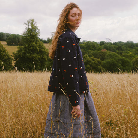 Sideline - Molly jacket - Indigo embroidery | Scout & Co
