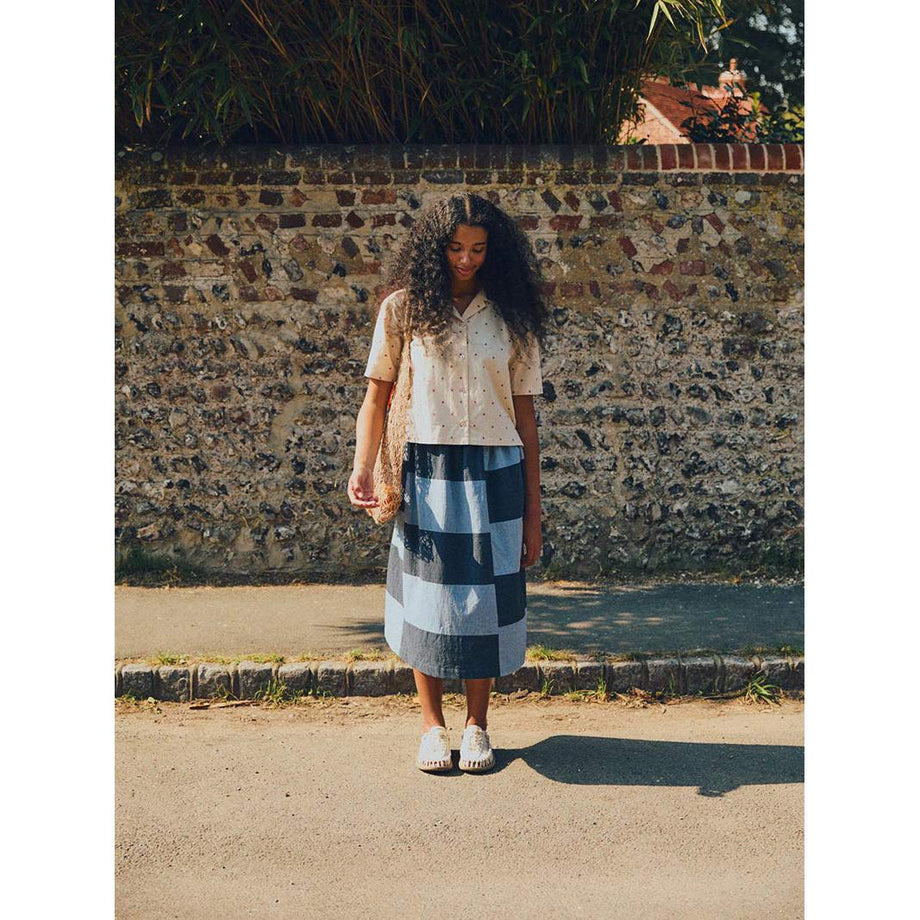 通販 激安 Sky - Sideline Skirt Stockist UK SS25 - Patchwork Indigo スカート