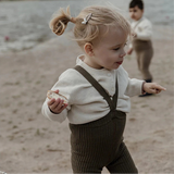 Silly Silas - Hippy Footless cotton tights with braces - Seaweed Brown | Scout & Co