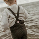 Silly Silas - Hippy Footless cotton tights with braces - Seaweed Brown | Scout & Co