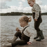 Silly Silas - Hippy Footless cotton tights with braces - Seaweed Brown | Scout & Co