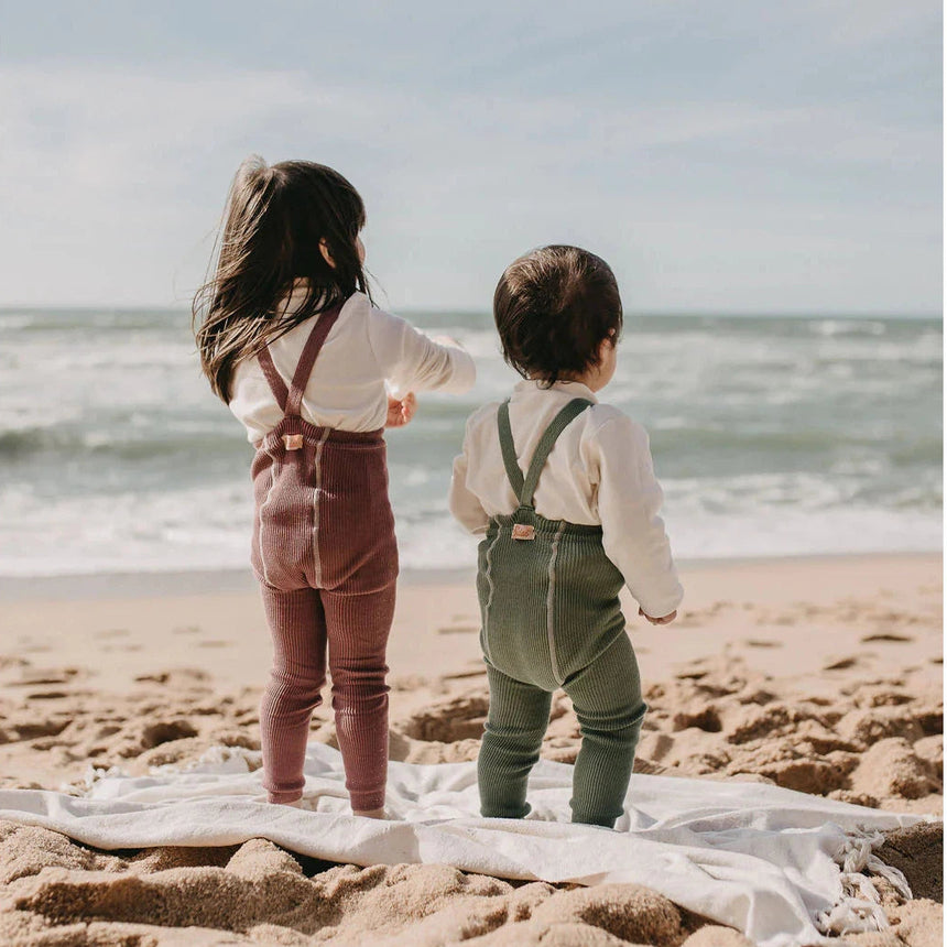 Silly Silas - Footless cotton tights with braces - Acai Smoothie | Scout & Co