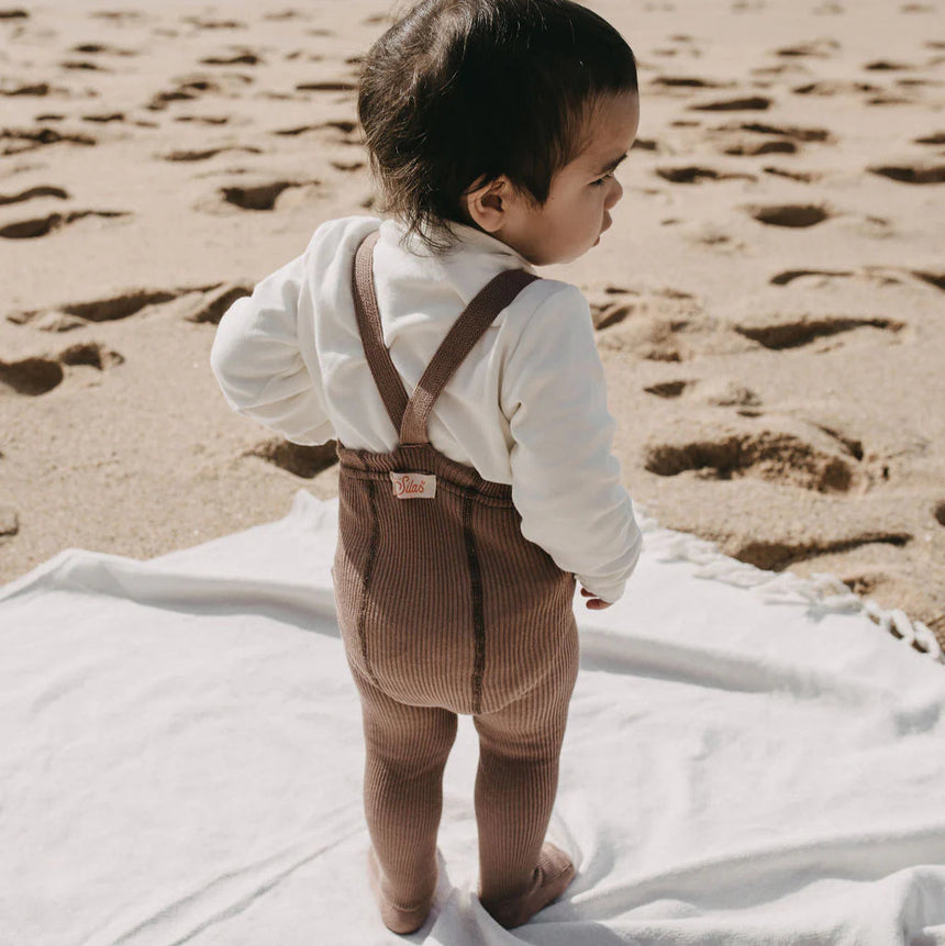 Silly Silas - Footed cotton tights with braces - Granola | Scout & Co