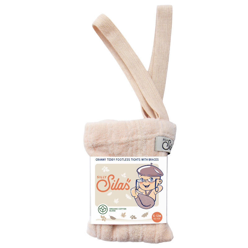Silly Silas - Granny footless tights with braces - Silky Peach