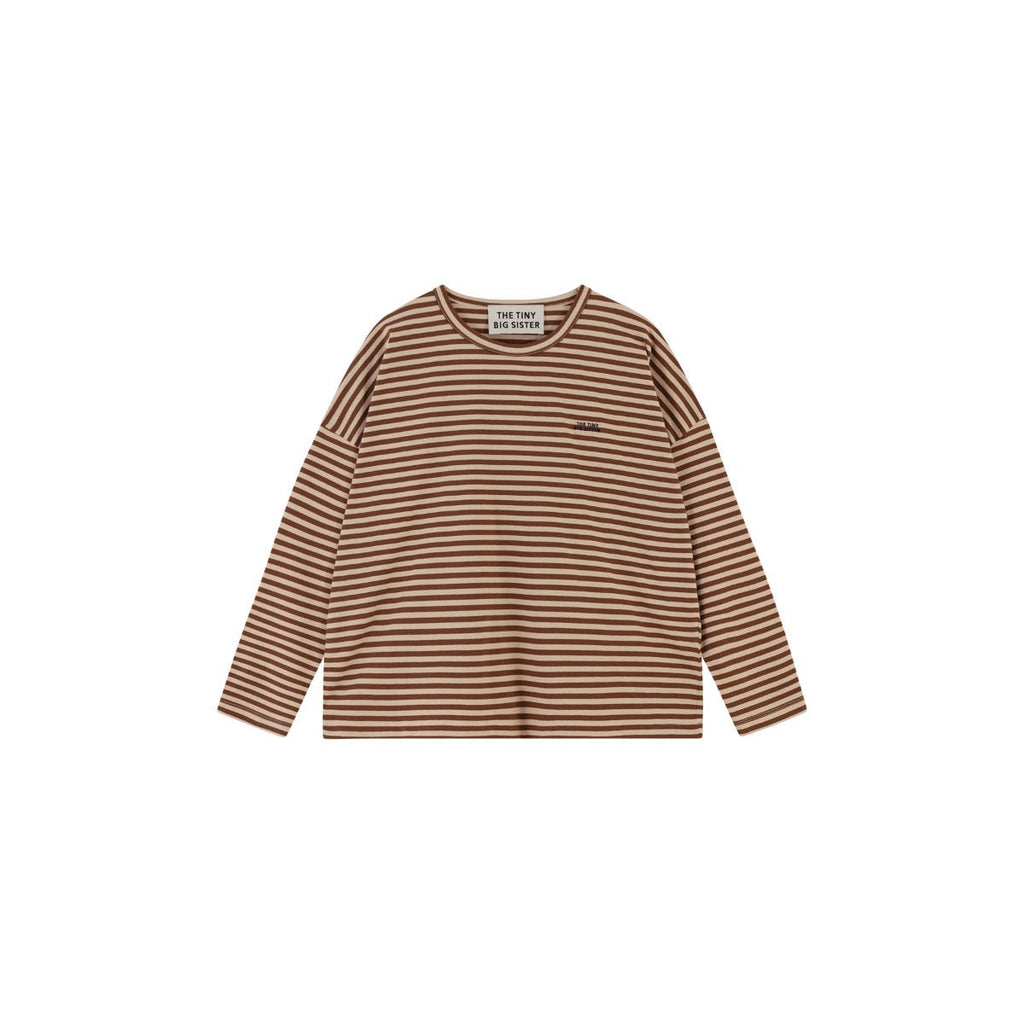 The Tiny Big Sister - Striped long-sleeved tee - chocolate & vanilla | Scout & Co