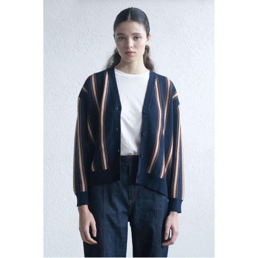 The Tiny Big Sister - Ines striped cardigan - navy | Scout & Co