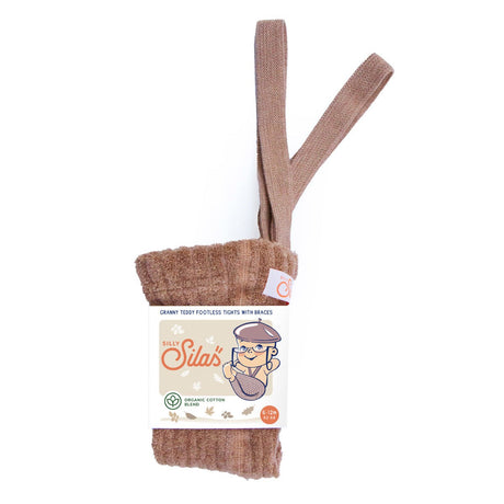 Silly Silas - Granny teddy footless tights with braces - Light Brown | Scout & Co