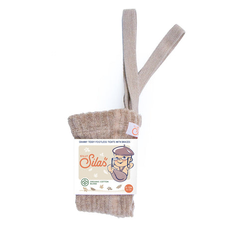 Silly Silas - Granny teddy footless cotton tights with braces - Peanut blend | Scout & Co