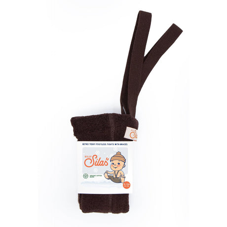 Silly Silas - Teddy warmy cotton tights with braces - Chocolate Brown | Scout & Co