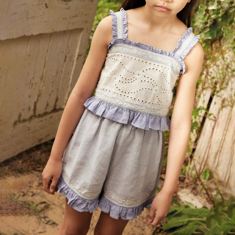 Apolina - Theodora top and shorts set - Blue / Lilac | Scout & Co