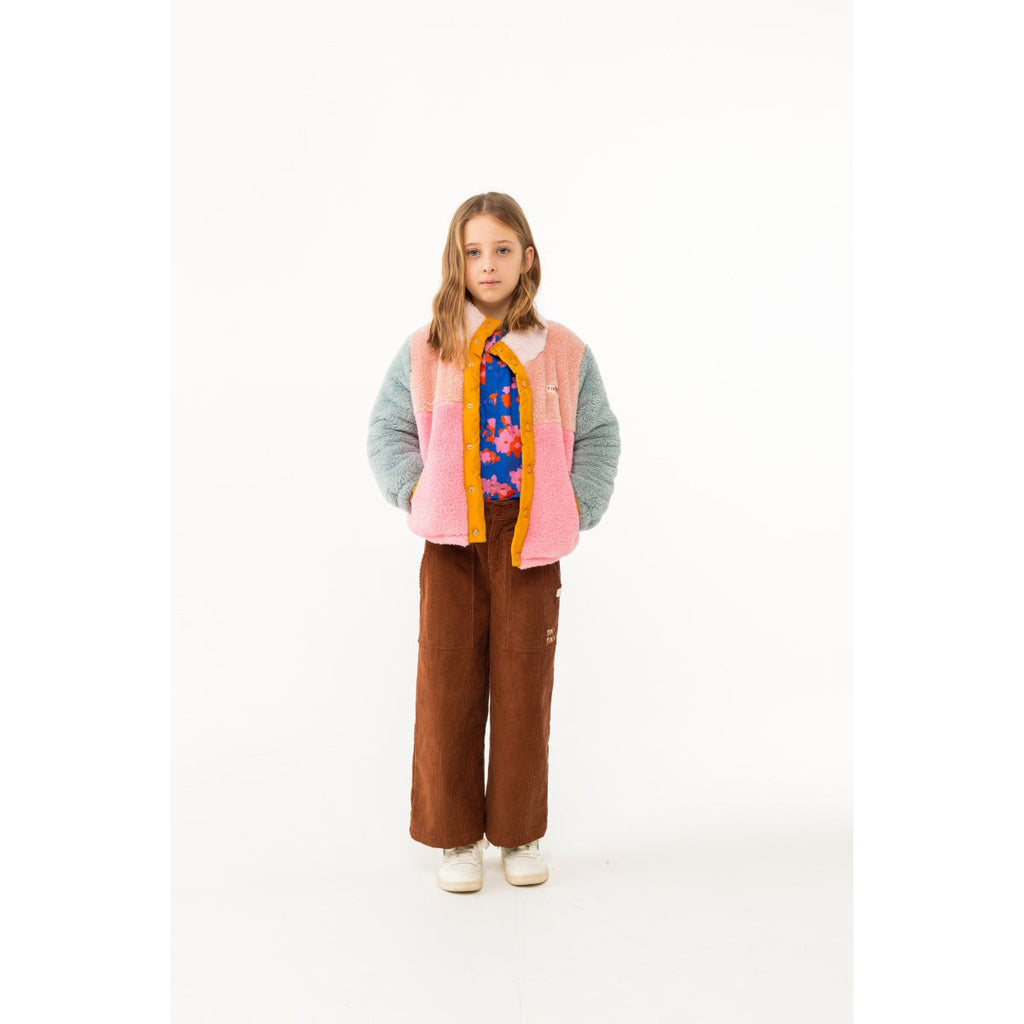 Tiny Cottons - Colour Block polar sherpa jacket - wild rose / pink | Scout & Co