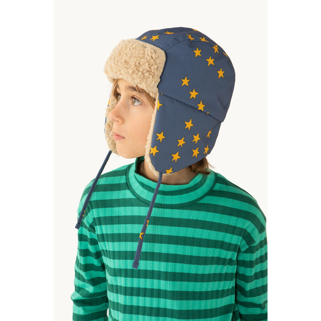 Tiny Cottons - Stripes mock-neck tee - emerald / dark green | Scout & Co