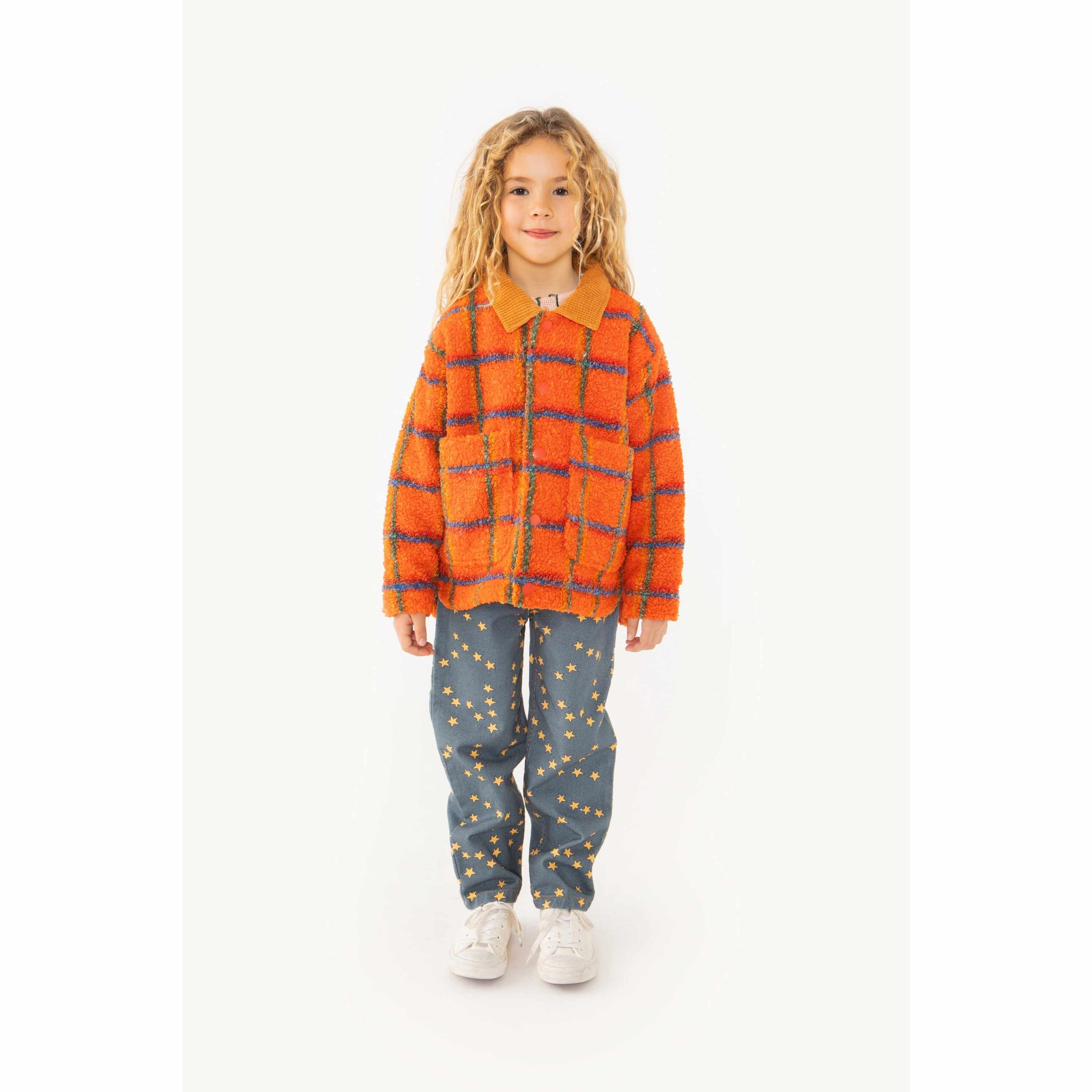 Tiny Cottons Check Sherpa Short Jacket - AW23 UK Stockist | Scout & Co