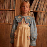 Apolina - Ursina embroidered pinafore dress - Cashew | Scout & Co