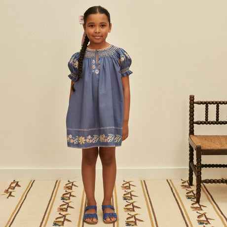 Apolina - Verna smock dress - Azul | Scout & Co