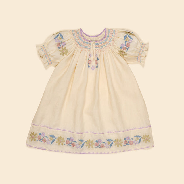 Apolina - Verna smock dress - Cream | Scout & Co