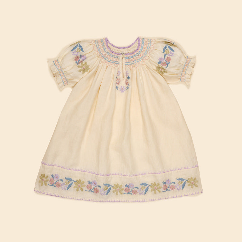 Apolina - Verna smock dress - Cream | Scout & Co