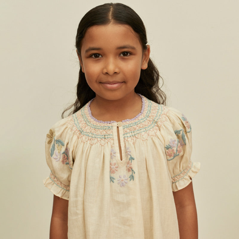 Apolina - Verna smock dress - Cream | Scout & Co