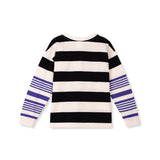 Wynken - TWK seam T-shirt - black & ultramarine stripe | Scout & Co