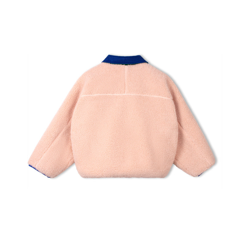 Wynken - Teddy reversible jacket - Blue & Ode to Rose | Scout & Co