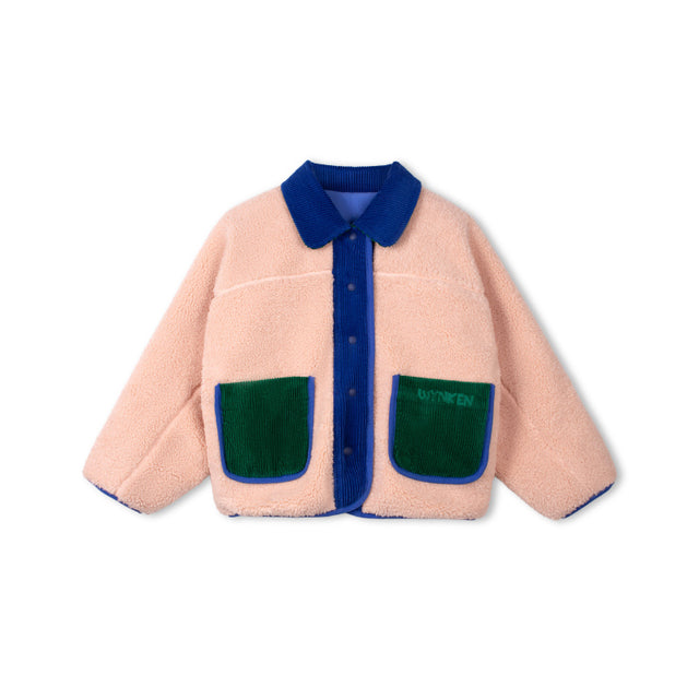 Wynken - Teddy reversible jacket - Blue & Ode to Rose | Scout & Co
