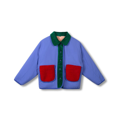 Wynken - Teddy reversible jacket - Blue & Ode to Rose | Scout & Co