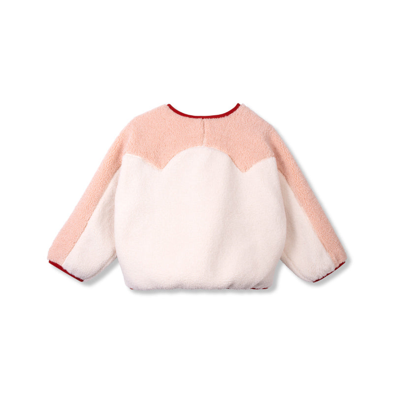 Wynken - Still Life teddy jacket - Rose & ecru | Scout & Co