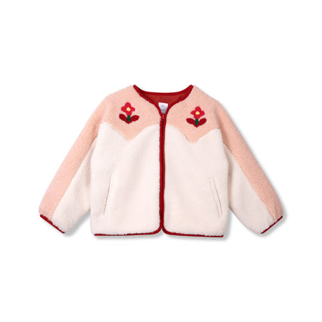 Wynken - Still Life teddy jacket - Rose & ecru | Scout & Co