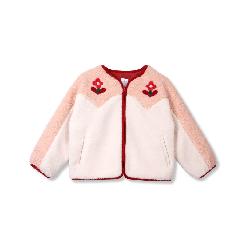 Wynken - Still Life teddy jacket - Rose & ecru | Scout & Co