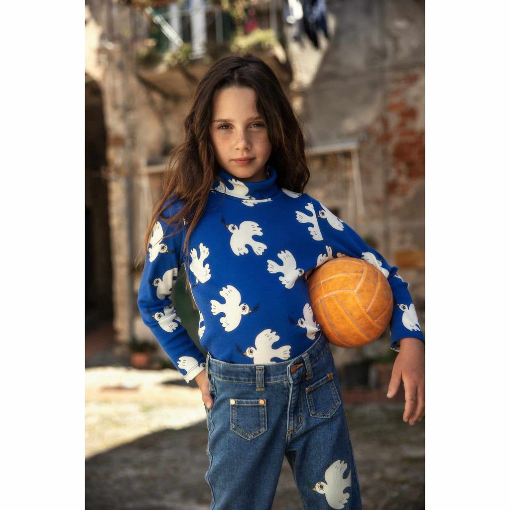 Mini Rodini x Wrangler - Peace Dove all-over print long-sleeve tee | Scout & Co