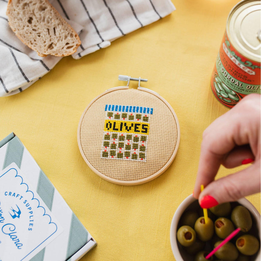 Cotton Clara - Olives Cross Stitch Kit | Scout & Co